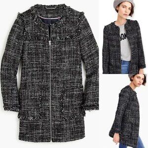 J. Crew Tweed Jacket Car Coat Women's Sz 00 Preppy Corporate
